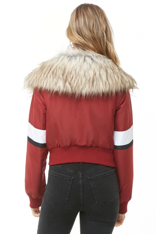 Faux Fur-Trim Padded Jacket - Image 3