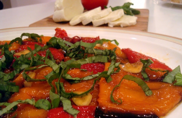 Garlic Marinated Roasted Peppers Recipe