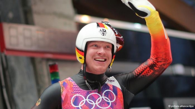 Germany's Felix Loch wins Olympic Gold in the men's luge at the Sochi Winter Games