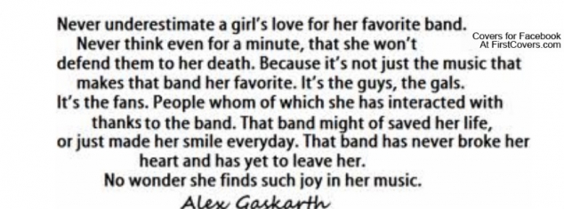 Never underestimate a girl's love for her favourite band!! EVER!!