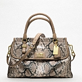 New Madison Embossed Python Flap Carryall by Coach