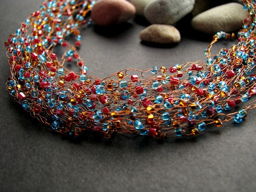 crochet wire necklace