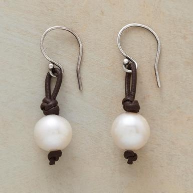 Rustic pearl earrings