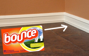 Keep baseboards cleaner with fabric softner