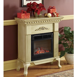 Ivory Queen Anne Electric Fireplace