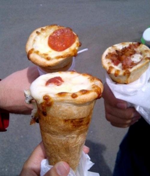 Love pizza, love ice cream cones...can't go wrong!