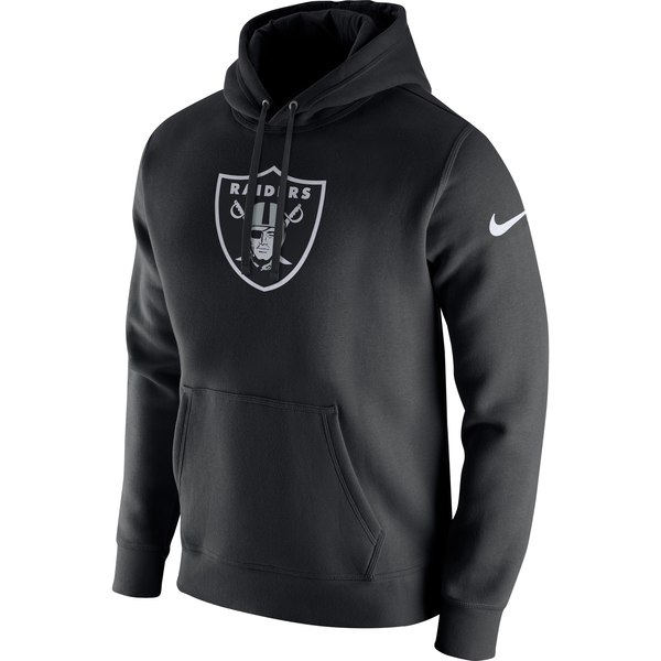 Men's Nike Black Oakland Raiders Club Fleece Logo Pullover Hoodie - Image 2