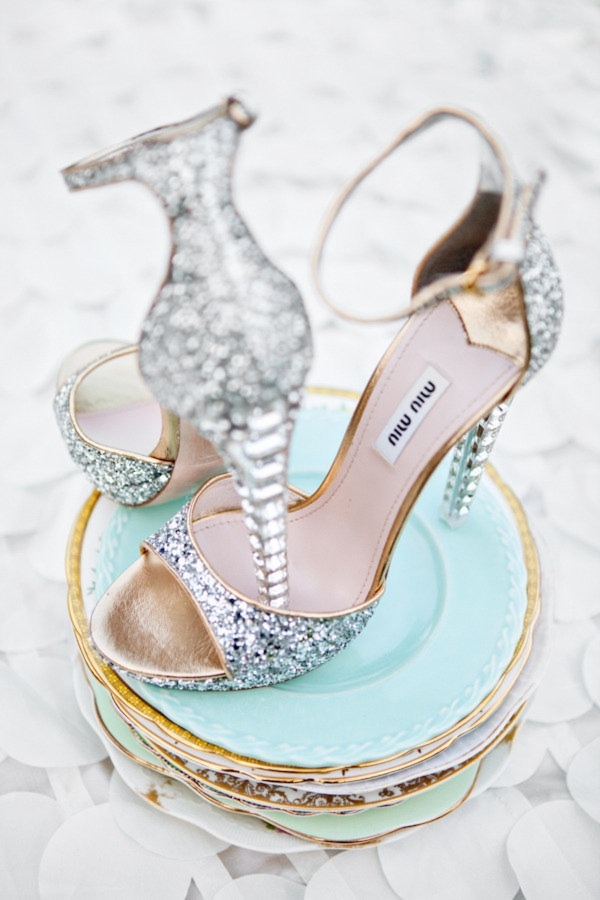Miu Miu crystal covered heels
