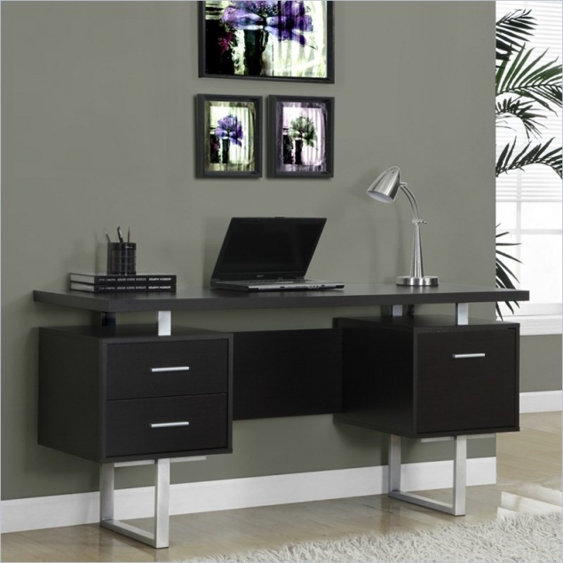 Monarch 60 inch Hollow Core Office Desk in Cappuccino