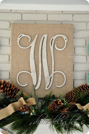 monogram letter over mantle