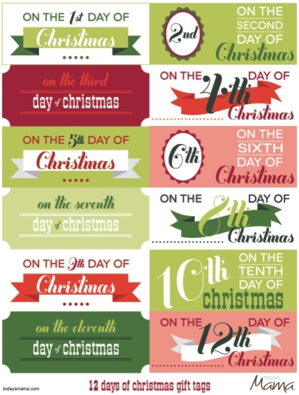 Printable 12 Days of Christmas Gift Tags - Image 2