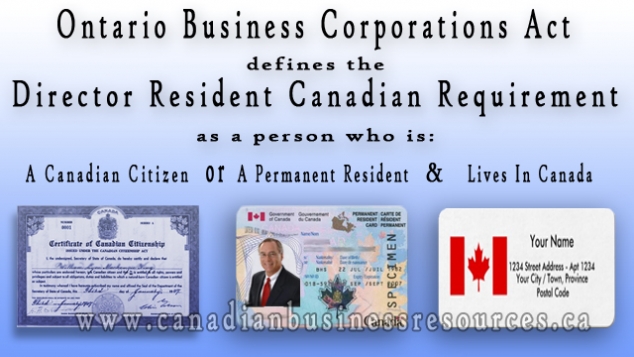 Resident Cdn Requirement for Ontario Cos