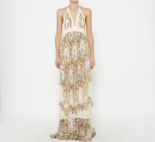 Roberto Cavalli Ivory And Multicolor Dress