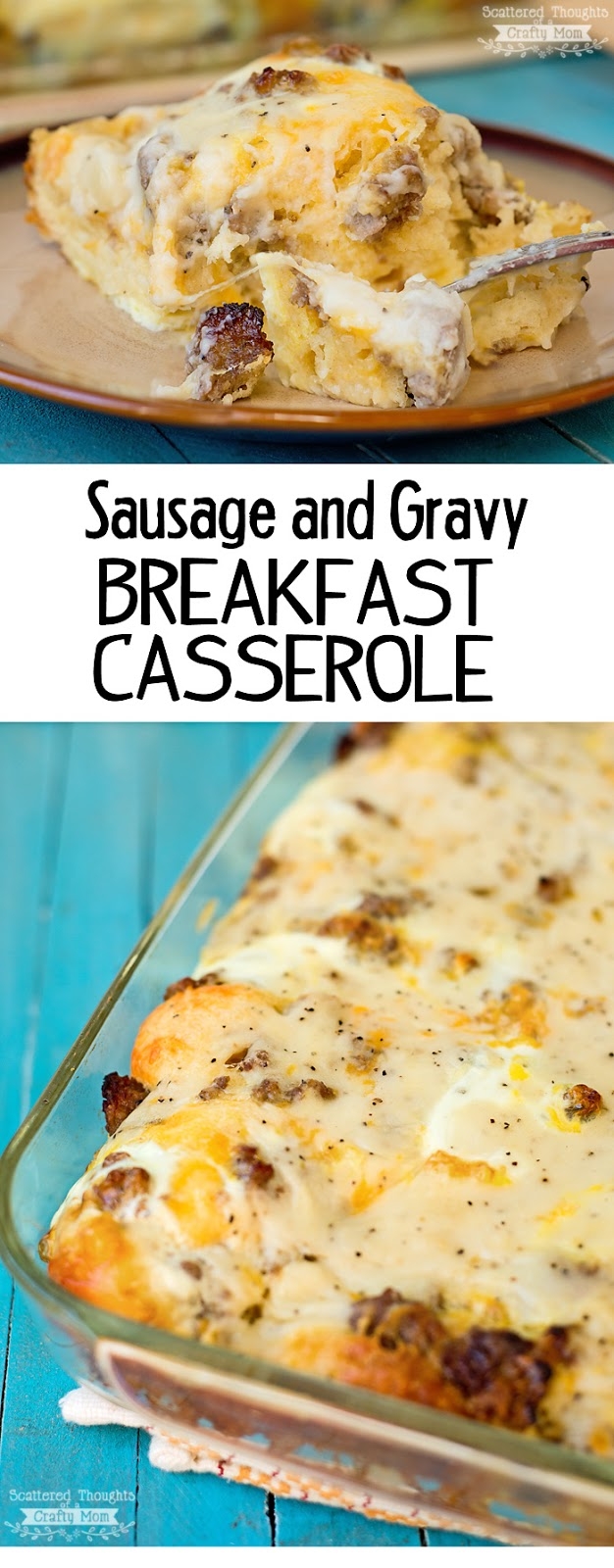 Sausage, Gravy and Biscuit Breakfast Casserole