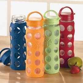Silicone-Sleeve Glass Water Bottle