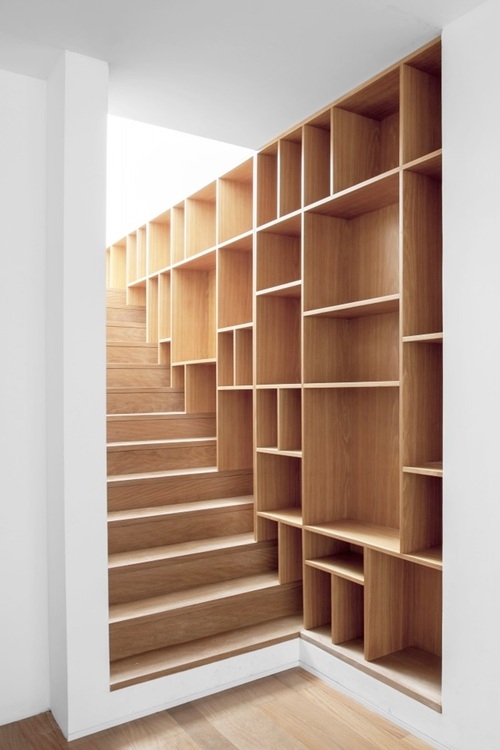 Staircase shelves