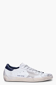 White Blue Super Star Sneakers