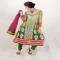  Attractive Look Green Embroidered salwar kameez With Magenta dupatta - Most fave products