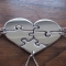Bridesmaid gift idea - Heart shaped jigsaw puzzle necklaces