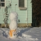 Snowman doing a handstand