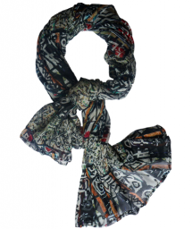 Digital ethnic print scarf - Scarves for women | designer silk scarves