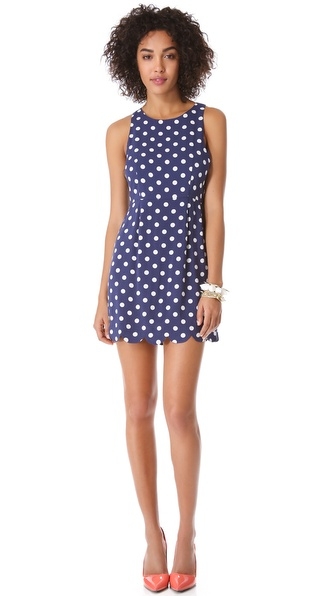Blue & white polka dot dress - FaveThing.com