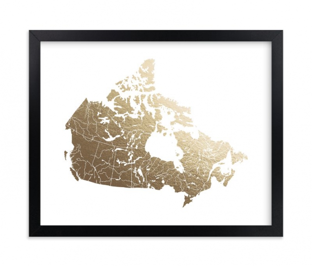 Canada Map Foil Stamped Wall Art