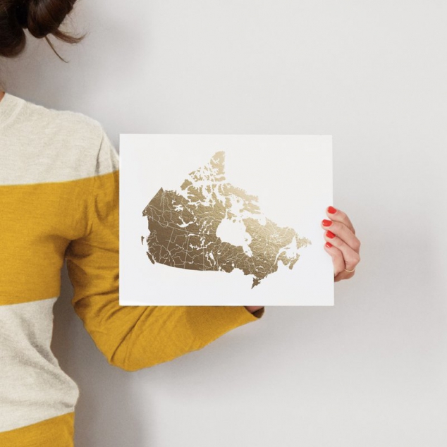 Canada Map Foil Stamped Wall Art - Image 3