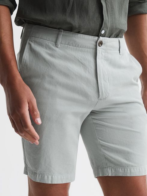 Cotton Linen Blend Shorts - Image 2