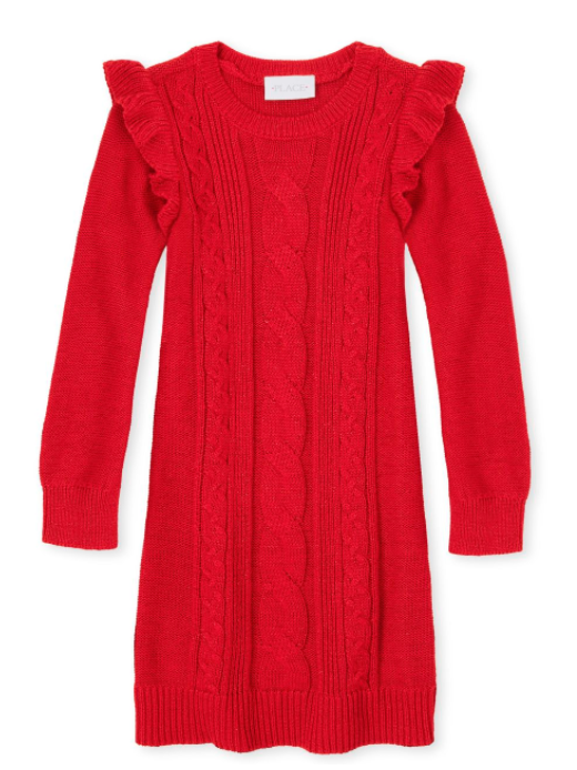 Girls Ruffle Sweater Dress - Image 3