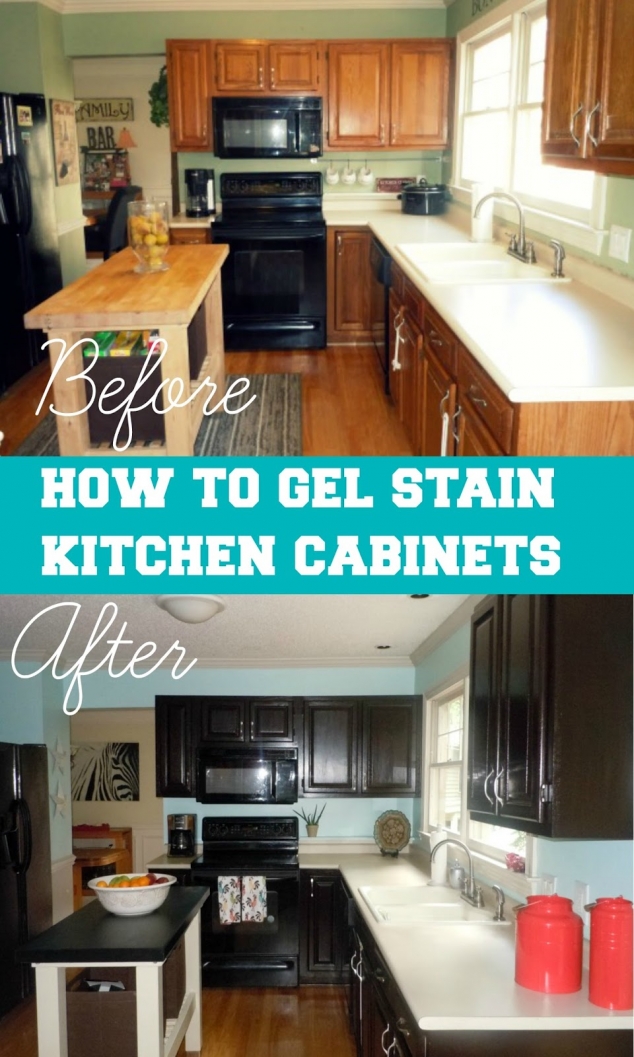 How To Gel Stain Your Kitchen Cabinets Favething Com